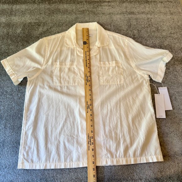 NWT Saturdays New York City Cameron Camp Collar White Button Shirt Size Large - Picture 7 of 10